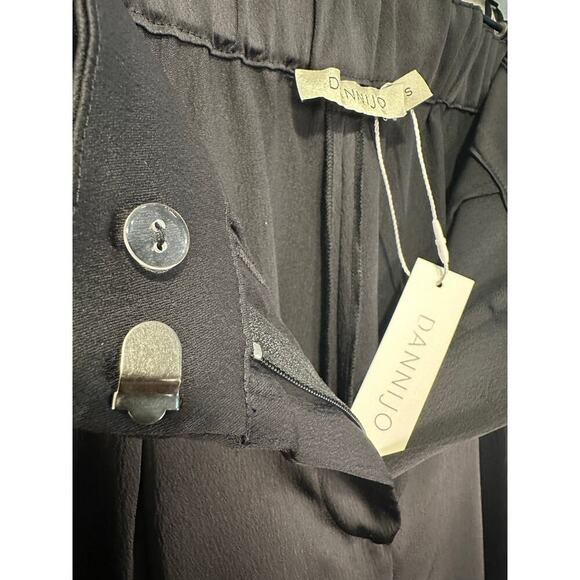 NWT Dannijo Size Small Noir Boss Pleated Trousers Wide Leg Designer Luxury Chic - Picture 4 of 13